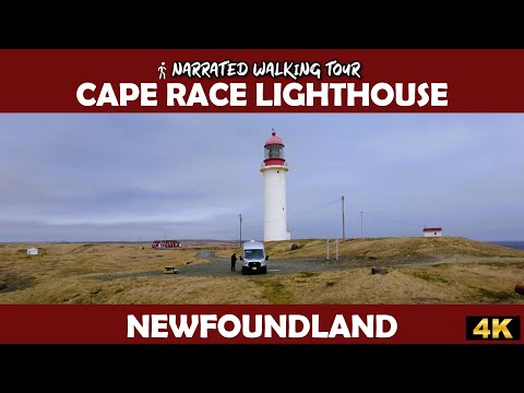 🥶 4K Walking Tour | A Cold Day at Cape Race Lighthouse, Newfoundland 🏔️🌊