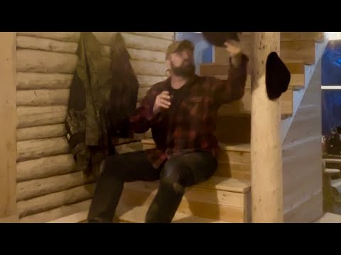 Building an off grid log cabin alone in the Canadian forest, woodland,woodwork,survival,exploration