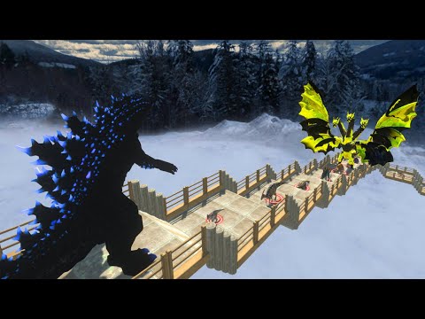 Heisei Godzilla vs Ghidorah Death Fall Who is Stronger? - Animal Revolt Battle Simulator