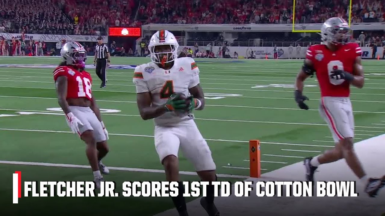 Miami scores first as Carson Beck connects with Mark Fletcher Jr. for TD | ESPN College Football