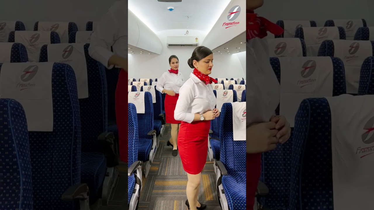 In Flight Safety Demonstration | World's No. 1 Air Hostess Training Institute - Frankfinn