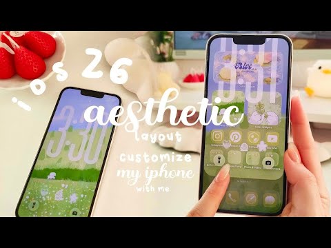 iOS 26 AESTHETIC LAYOUT 💌 LIQUID GLASS ☁️ customize my iPhone with me 🌷 free theme w/ links ♡