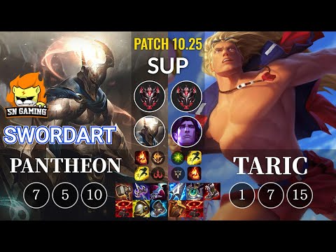 SN SwordArt Pantheon vs Taric Sup - KR Patch 10.25