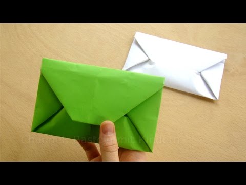 Origami: Briefumschlag falten. Leichtes Kuvert basteln mit Papier DIN A4 zum Muttertag, Valentinstag