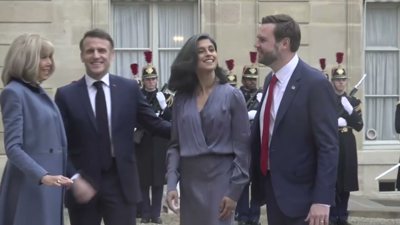 JD Vance meets with President Emmanuel Macron at Elysée during AI summit in France