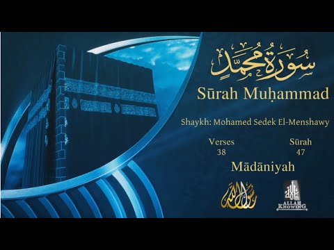 Quran: 47. Surah  Muhammad / Mohamed Sedek EI-Menshawy/Read version: Arabic and English translation