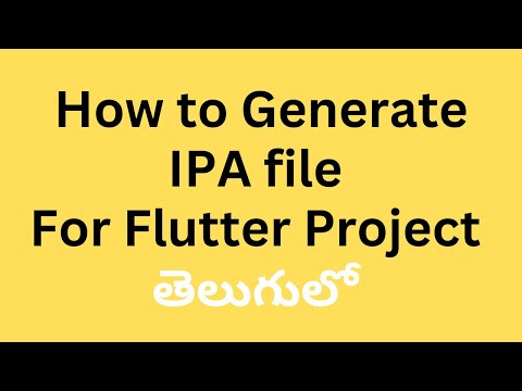 How to generate IPA file for Flutter Code | VSCode | XCode In Telugu
