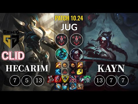 GEN Clid Hecarim vs Kayn Jungle - KR Patch 10.24