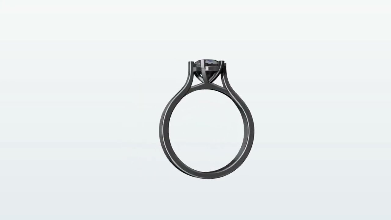1ct Diamond Solitaire Engagement Ring 5 sizes 3D Print Model