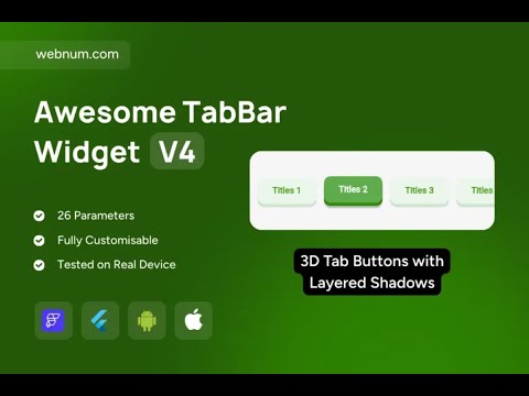 FlutterFlow TabBar Widget ✨ 3D Segmented Tabs with Shadows 💫 #flutterflow #tabbar