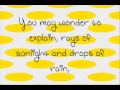 Miranda Cosgrove Raining Sunshine Lyrics