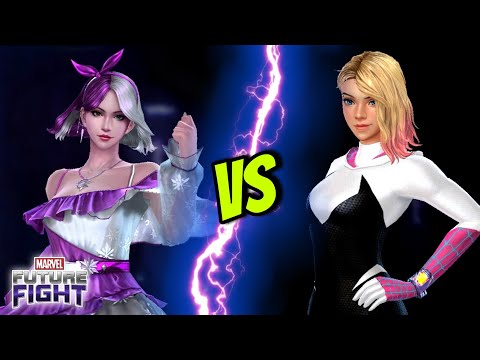 Luna Snow VS Spider Gwen ABL 19% Pierce Mighty Rage Comparison! - Marvel Future Fight | MFF