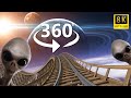 VR 360 Video Scary Alien Roller Coaster In Space Adventure