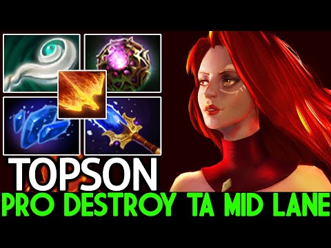 TOPSON [Lina] Nonstop Spam Skill Destroy TA Mid Lane Dota 2