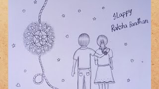 Raksha bandhan special brother and sister drawing || Raksha bandhan drawing