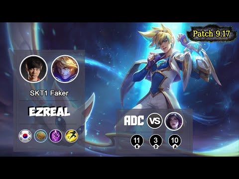 SKT1 FAKER Ezreal ADC VS Kai'sa | LOL | S9 KR Challenger - Full Gameplay
