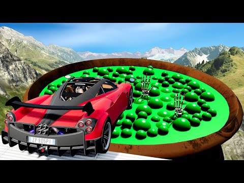 BeamNG Drive Fun Madness - Open Bridge Crashes over Spooky Witch Pot and Portal into Magic World #2