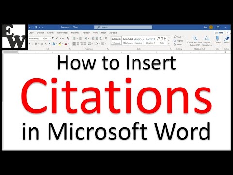 How to Insert Citations in Microsoft Word Video
