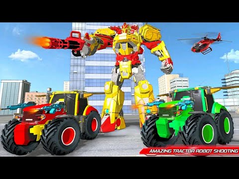 Horse Robot Flying Tractor Game: Blue Robot Transform Battle #2 - Android Gameplay