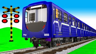 踏切アニメ】あぶない電車 TRAIN 🚦 Fumikiri 3D Railroad Crossing Animation