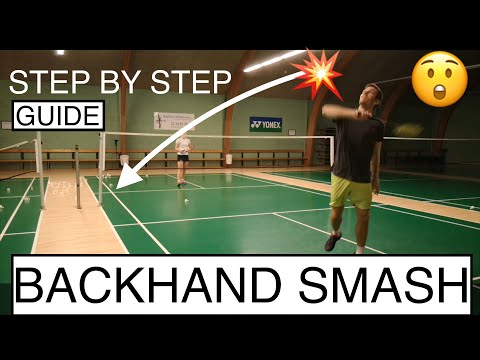 BADMINTON TECHNIQUE #58 - BACKHAND SMASH , BASIC TUTORIAL