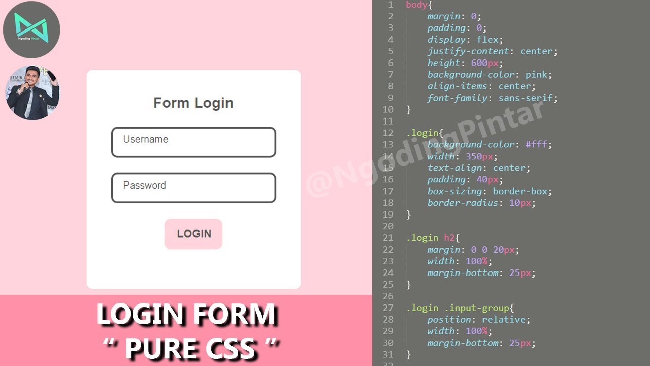 Cara Desain Form Login Keren hanya dengan HTML dan CSS - #1[Tutorial HTML CSS & Javascript]