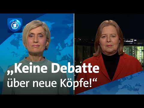 Video Thumbnail: SPD-Vorsitzende Bärbel Bas: „Keine Debatte über neue Köpfe!" | tagesthemen-Interview