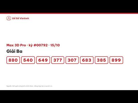 Hot nhất Giải đặc biệt Vietlott Max 3D Vietlott | Xem ngay kết quả
