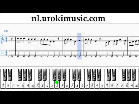 Pianoles (rechter hand) Jingle Bell Rock Muzieknoten Cursus Deel#2 um-i374