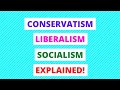 CONSERVATISM, LIBERALISM AND SOCIALISM EXPLAINED IN 10 MINUTES! | GOVERNMENT & POLITICS REVISION