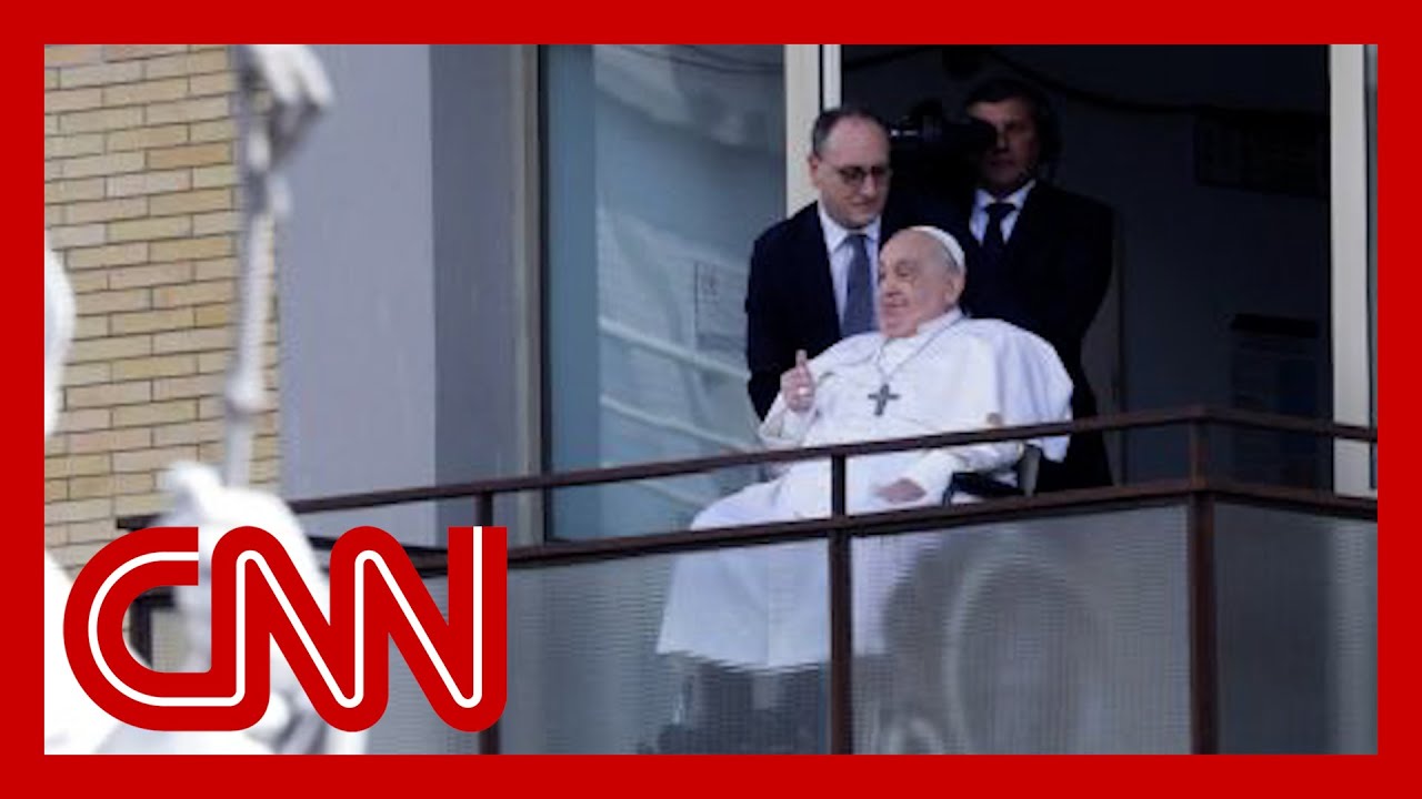 See Pope Francis' first public appearance since being admitted to hospital
