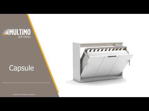 Letto matrimoniale a scomparsa Capsule colore bianco