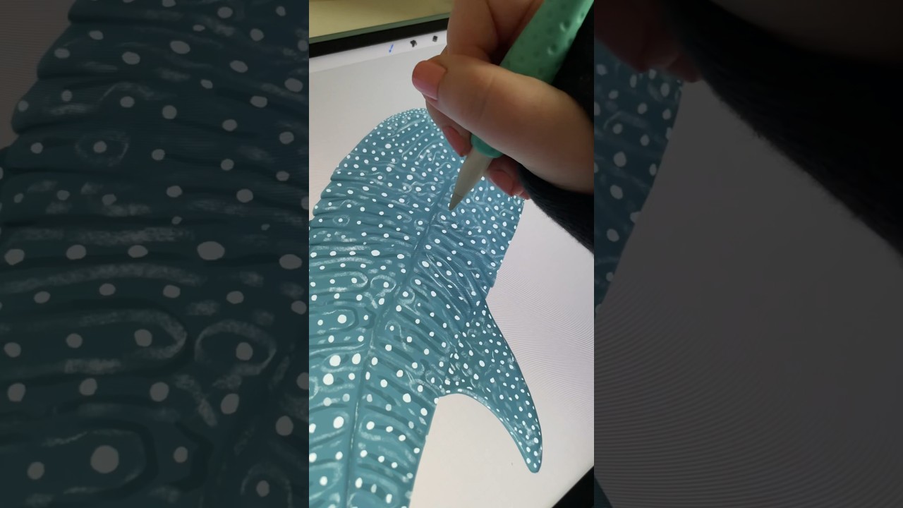 Illustrating the newest Addition to my Shop, the Whale Shark! 👀✨ #whalesharkart #whaleshark