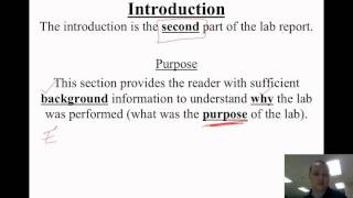 Video 1.2 - How To Write A Lab Report - Introduction
