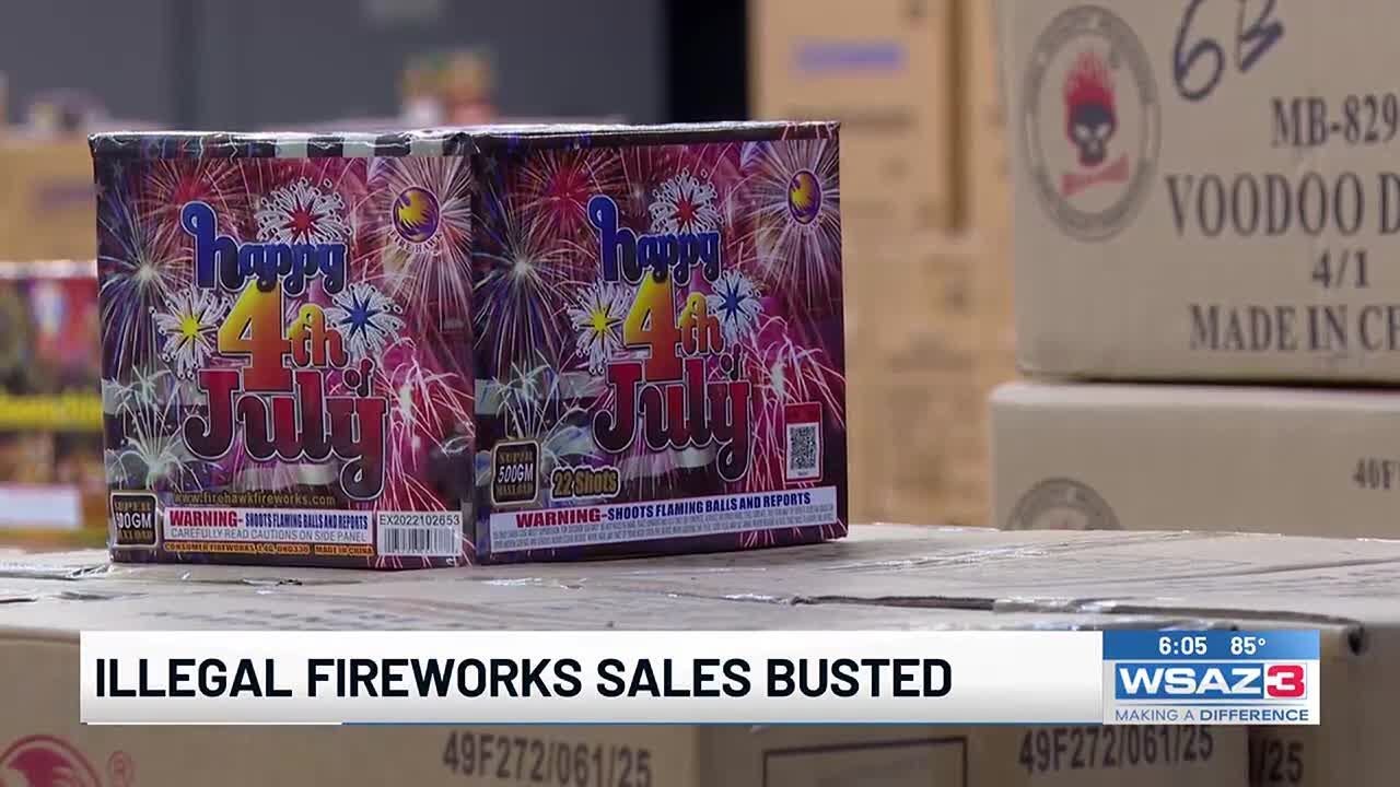 State Fire Marshal staff bust illegal fireworks sellers in two counties
