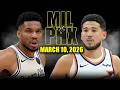 Milwaukee Bucks Vs Phoenix Suns Full Game Highlights March 10 2026 NBA Season
