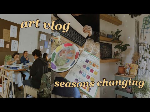 blooming w/ the flowers: seasons changing, painting & nature art vlog