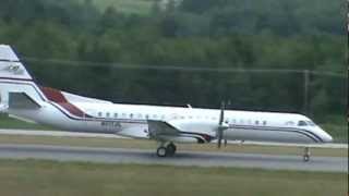 preview picture of video 'Saab 2000 takeoff LCI Laconia, NH 7 15 2012'