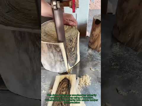 "Efficient Tree Stump Cutting with Bandsaw - Woodworking Hack"