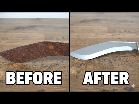 🚨 Extreme Rust to Razor Sharp 🔪: Massive Gurkha curve Knife Restoration