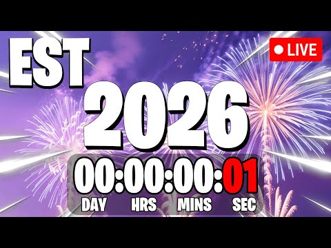 NEW YEAR'S 2026 COUNTDOWN LIVE 🔴 24/7 & Eastern Time Zone, EST New Year Countdown!
