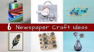 6 DIY Newspaper Craft Ideas 📰✨ | Best Out of Waste Crafts | Easy Paper Crafts