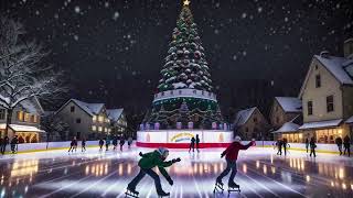 Animated Christmas Festivities & Ice Skating Kids