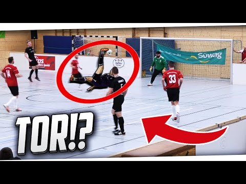 Krasser FALLRÜCKZIEHER beim HALLENFUßBALL! Landesliga vs Kreisliga D ft Tore, Fails & mehr! PMTV