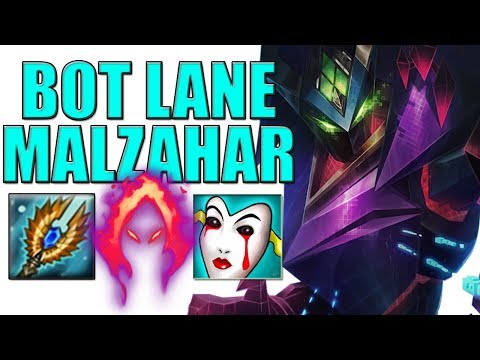 PLAYING MALZAHAR AT THE BOT LANE IN SEASON 9! I DESTROYED THE ADC! (League of legends))