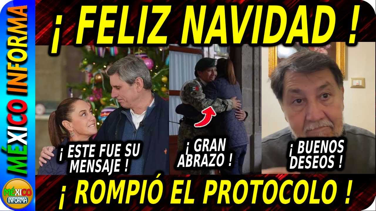 LA PRESIDENTA ROMPIÓ EL PROTOCOLO Y DIO ABRAZO DE NAVIDAD EN PALACIO NACIONAL. ESCUCHA LO QUE DIJO.