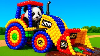 Download lagu The mascot vibrato assistant JCB and Tractor on the football field is popular, co produced mp3