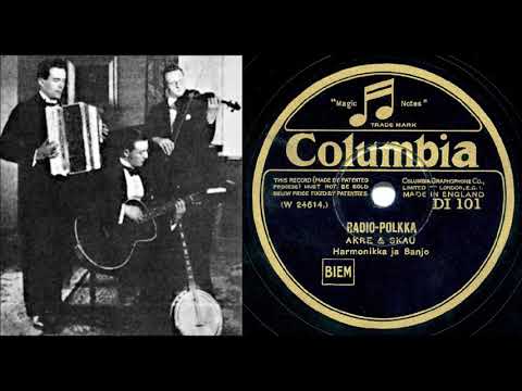 RADIO POLKKA, Ottar Akre, harmonikka ja Oscar Skau, banjo levyttivät 6.12.1928