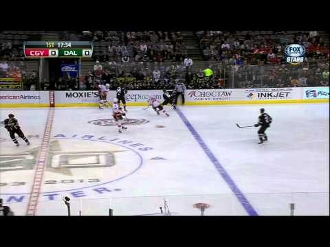 Ryan Garbutt vs Steve Begin fight Feb 17 2013 Calgary Flames vs Dallas Stars NHL Hockey