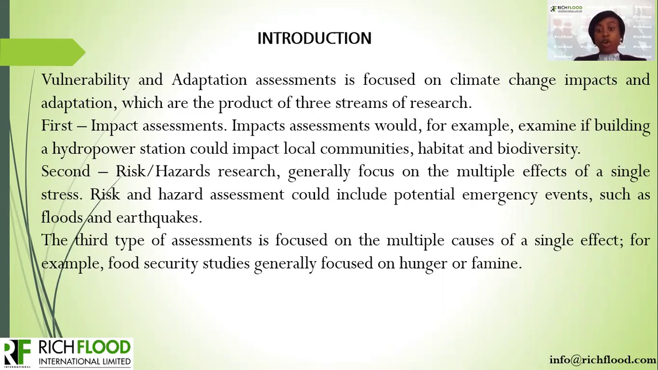 CONCEPT, FRAMEWORK, AND METHODOLOGIES FOR VULNERABILITY AND ADAPTATION ASSESSMENT